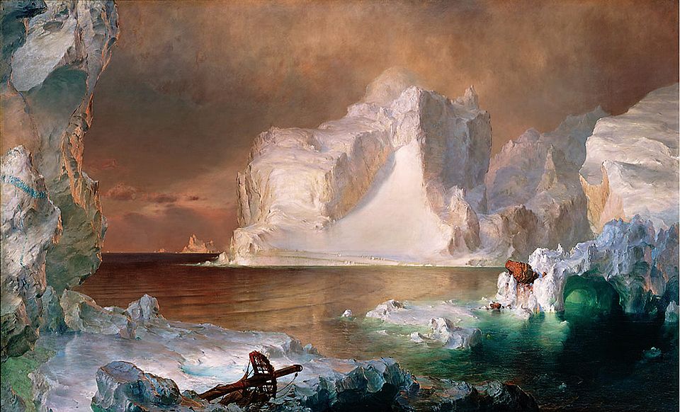 Frederic Edwin Church, The Icebergs (1861/63) Oil on Canvas, 5′ 4″ x 9′ 4″, Dallas Museum of Art