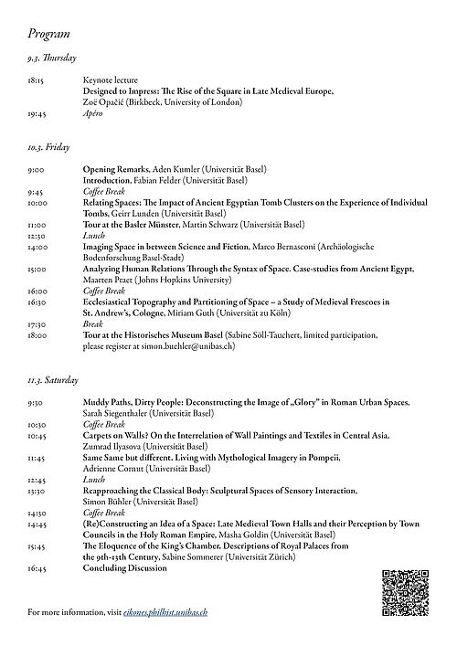 Know Your Place: (Re)Constructing Spaces in Premodern Visual Cultures (Program)